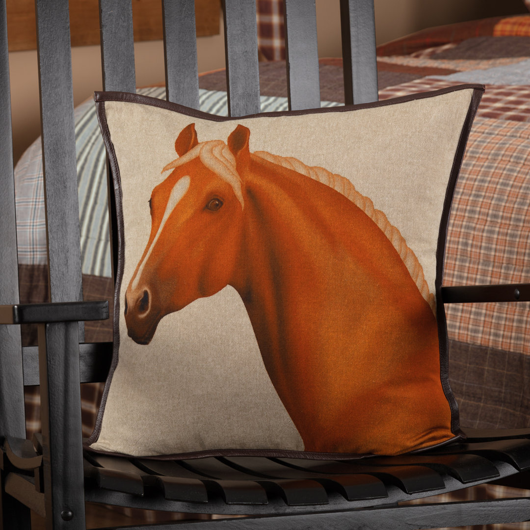 Horse Cotton Throw Pillow Loon Peak®