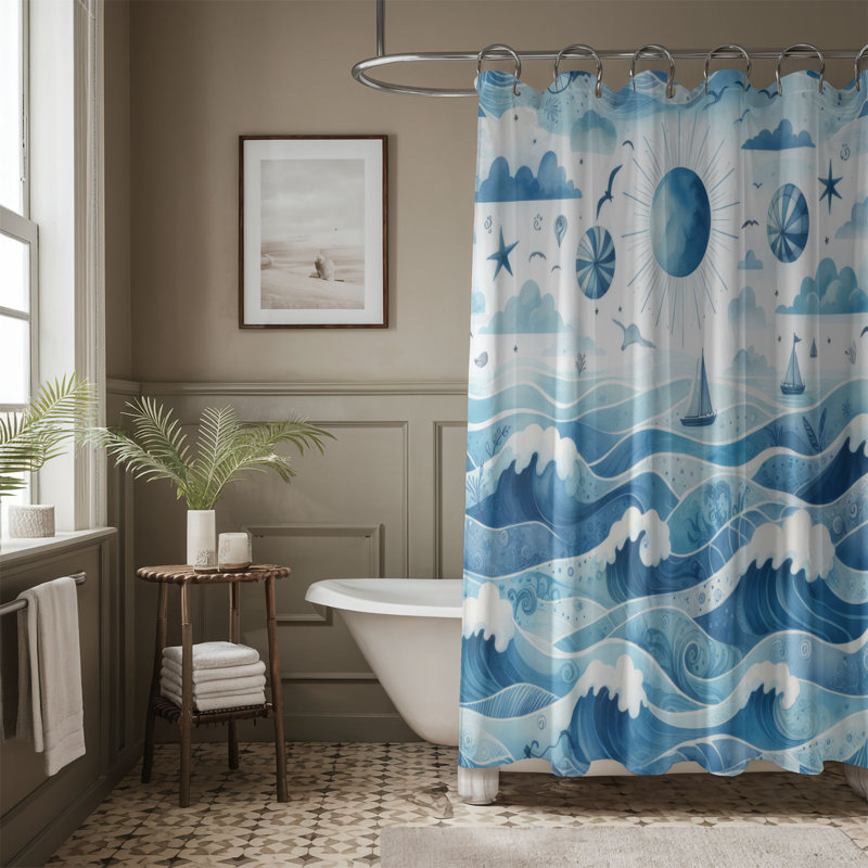 Rideau de douche standard 1 pièce Friedel, H 74 po x l 71 po