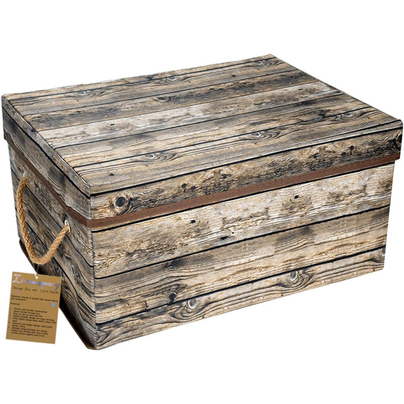 Decorative Storage Box With Lids, Fabric Storage Box With Lid And Handles For Decorative & Storage, L15.7 X W11.8 X H7.9 Inches (Not Made Of Wood)