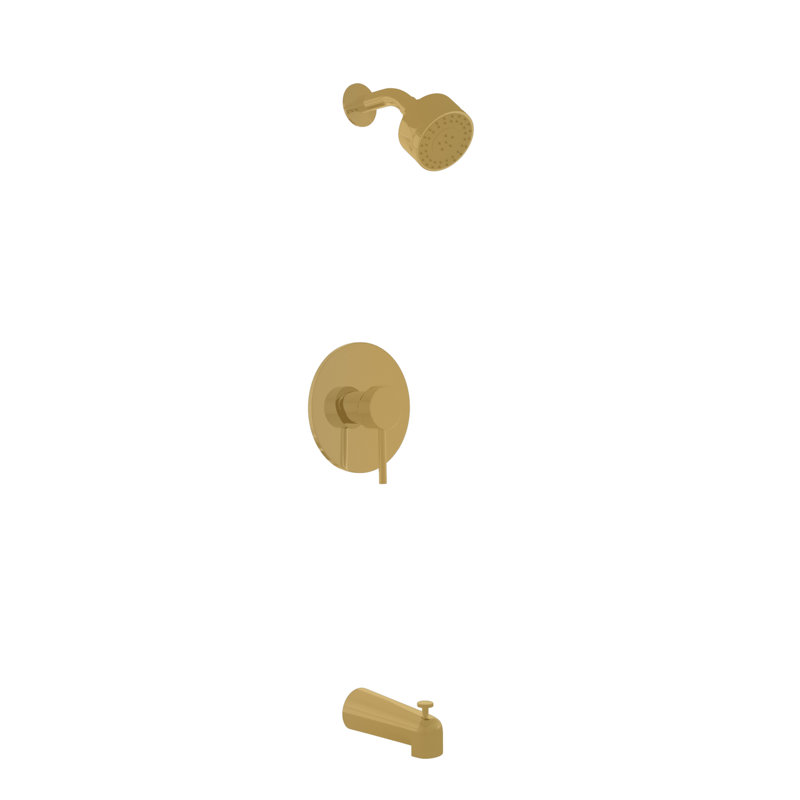 Trova Tub and Shower Faucet, Satin Brass