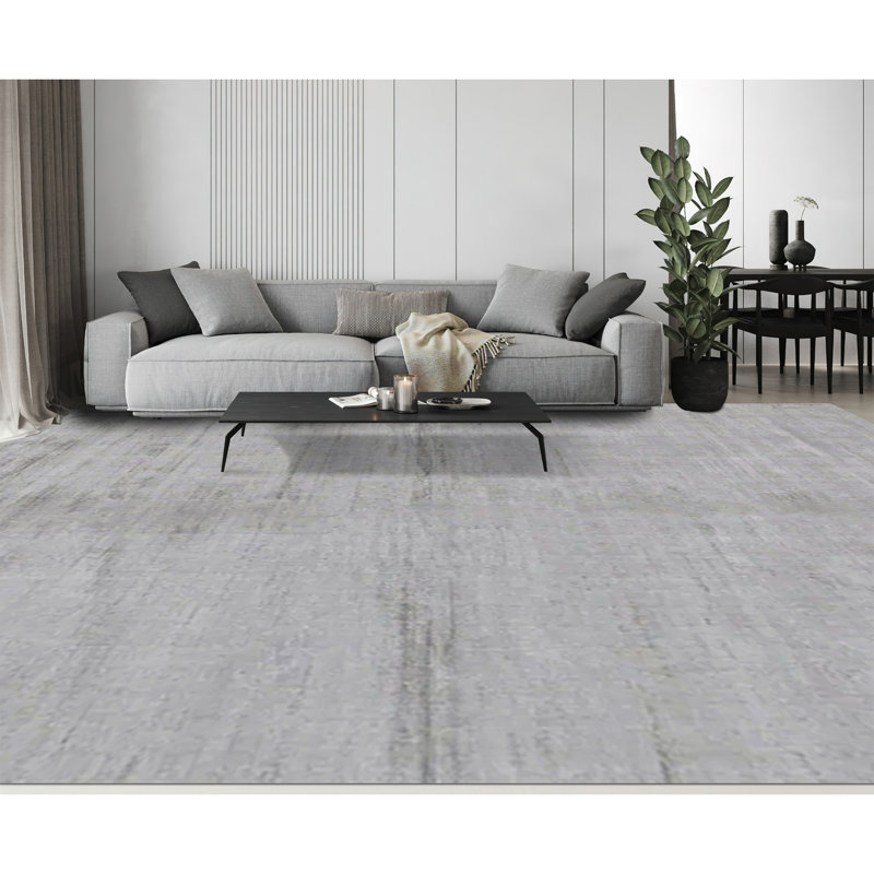 Wool Area Rug in Gray, Rectangle 18' x 30'
