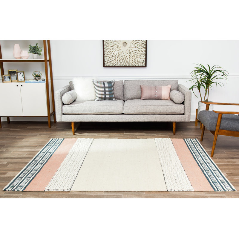 Zia Striped Jute / Sisal Hand Woven Area Rug