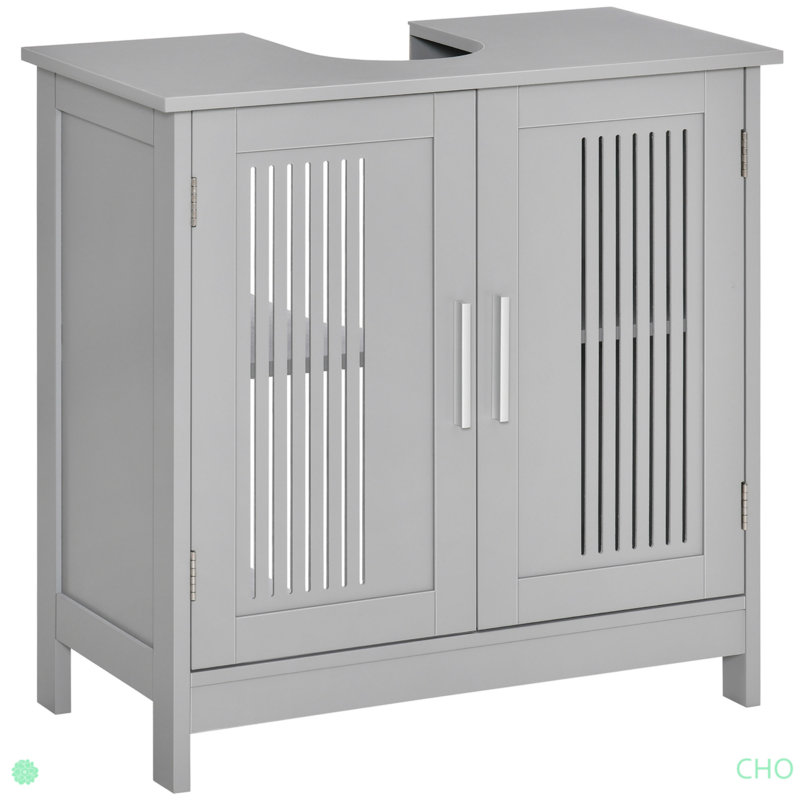 Modern Under Sink Cabinet With 2 Doors, Pedestal Under Sink Bathroom Cupboard, Bathroom Vanity Cabinet With Adjustable Shelves