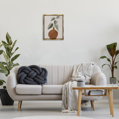 Art mural sur toile flottant avec cadre naturel naturel brun clair par Lorenzo Collective