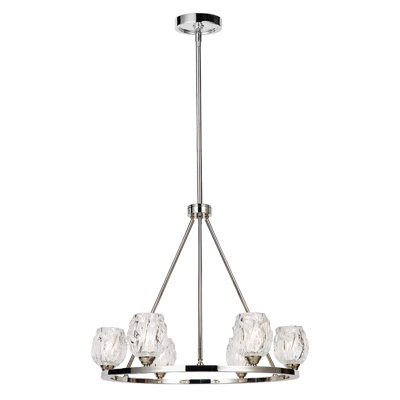 Tyne 6 - Light Waggon Wheel Chandelier