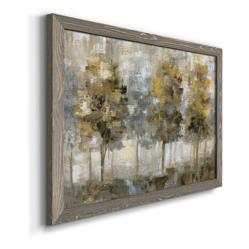 Linen Trees - Peinture sur toile encadrée, Toile avec cadre gris, H 31,5 po x l 23,5 po x P 1,5 po