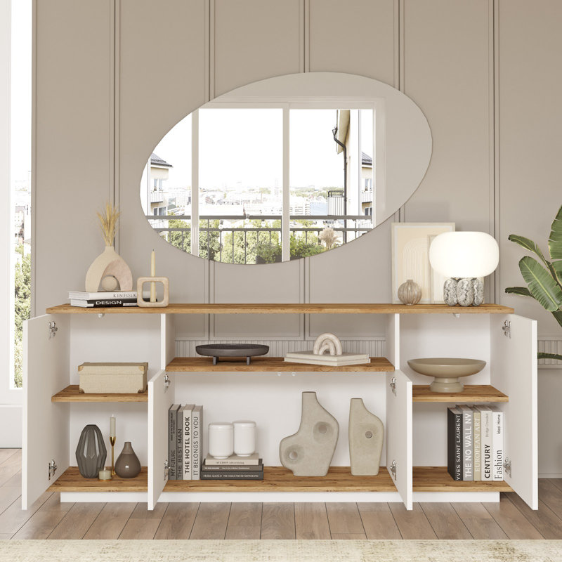 Console, Bois de pin de l'Atlantique, Blanc
