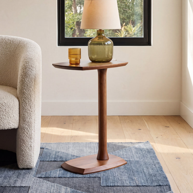 Hannabel Solid Wood End Table, Walnut