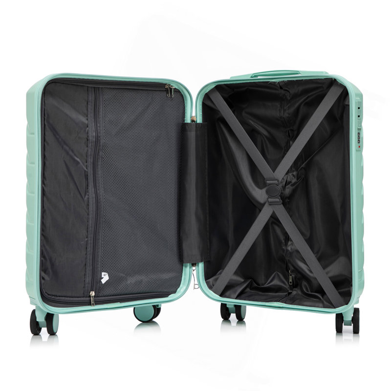 14"/20" 2 pcs/set in ABS Spinner Wheel Luggage, with Combination Lock,14" Cosmetic Case