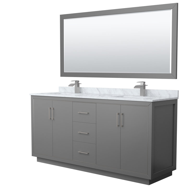 72'' W Vanity, Dark Gray, Brushed Nickel