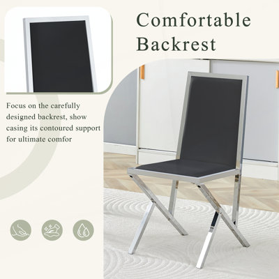 Modern Armless Dining Chairs Set of 4