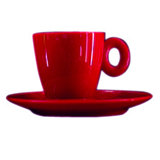 Polycarbonate Espresso Cup with Saucer - 6 Pieces - Clear