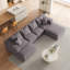 Ensemble de canapé modulaire rembourré en chenille Modern, canapé modulaire en forme de L avec 6 coussins, combinaison gratuite pour le salon et la chambre à coucher-67088895