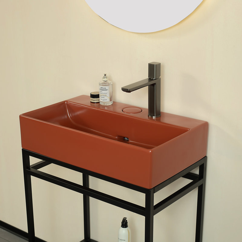 Bathroom Sink Without Cabinet Undermount Bathroom Sink Ceramic Basin Vanity Sink, Copper