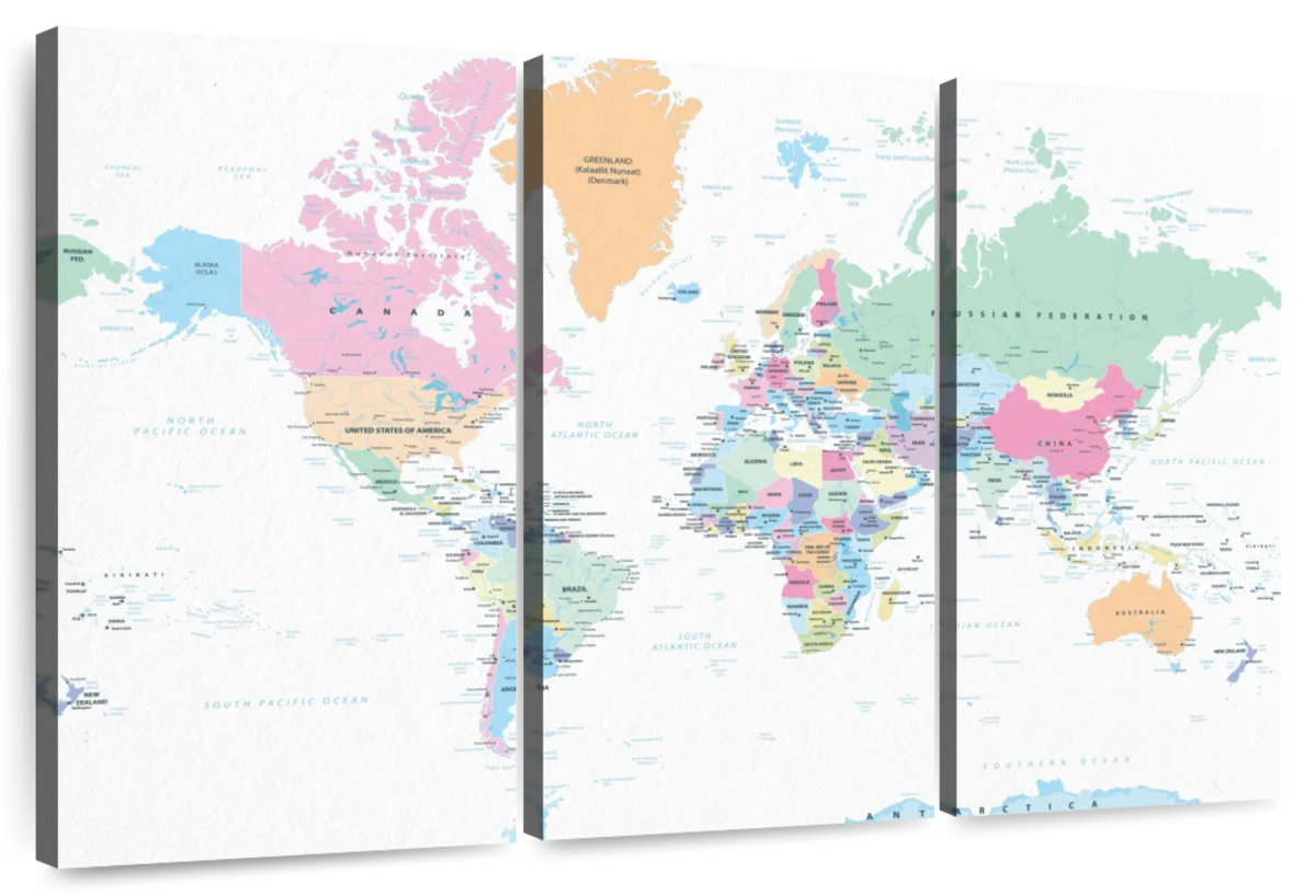 Trinx Keiri Labeled Pastel World Map | Wayfair
