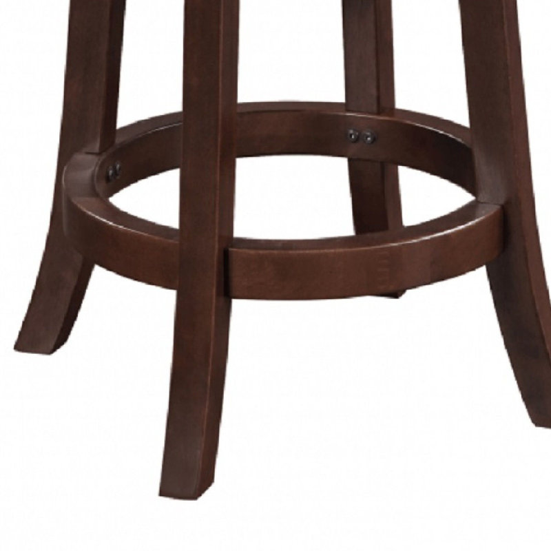 Tabouret pivotant en bois massif, Tabouret de comptoir (siège d'une hauteur de 24 p, Espresso