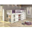 Abey Circles Twin Loft Bed with Storage and Bookcase-1891165603