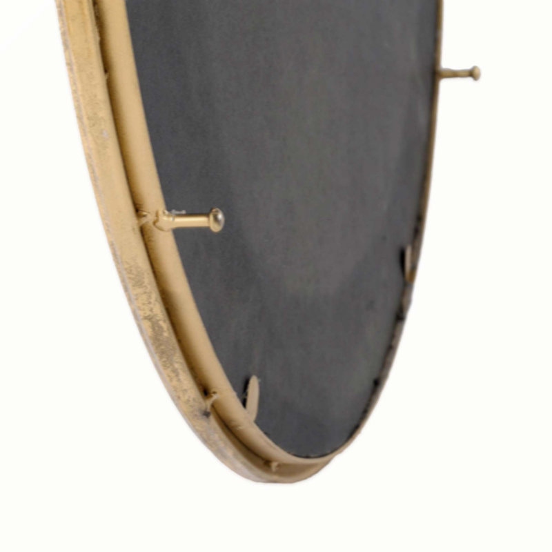 Miroir rond en fer Mankilef, 28,3 po x 22,4 po
