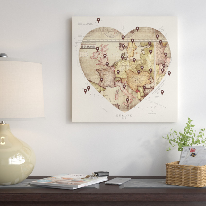 « love to travel », impression sur toile tendue, H 12 po x l 12 po x P 0,75 po