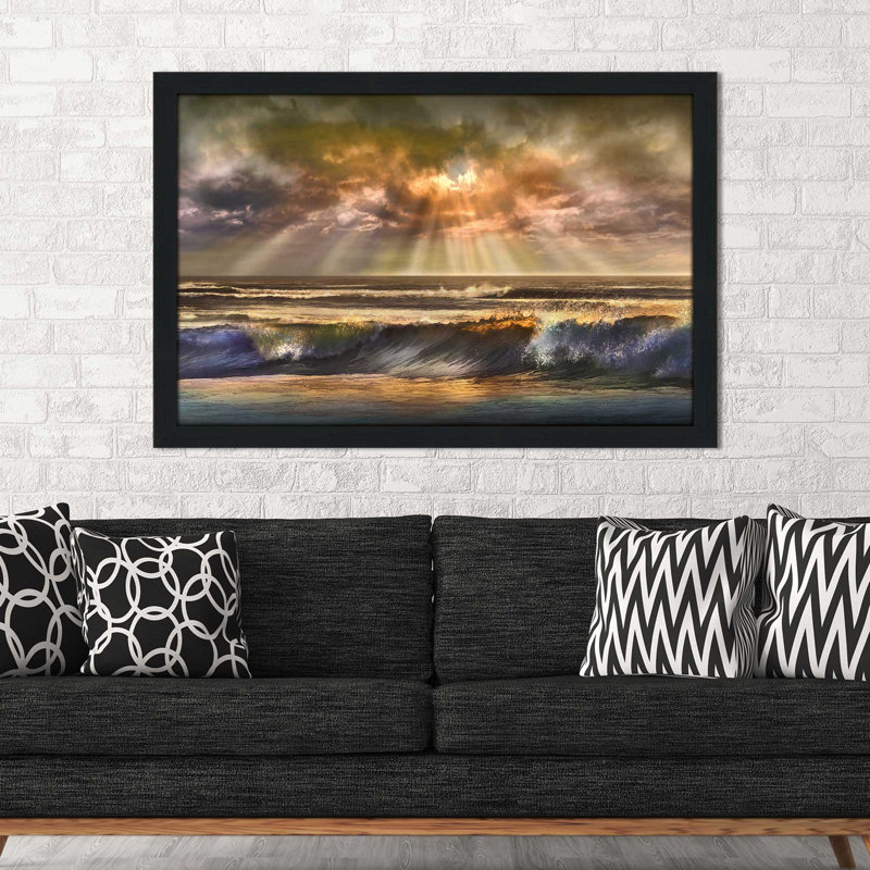 " Waves Of Light " by Mike Calascibetta, 21.5" H x 27.5" W x 0.75" D, Espresso Framed