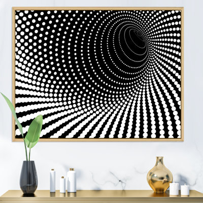Abstrait vortex noir et blanc - art mural moderne sur toile