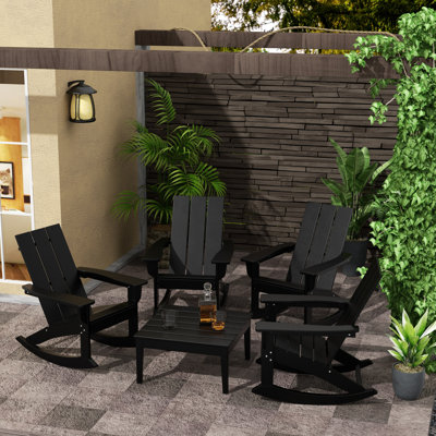 Joubert Outdoor Adirondack Chair With Table