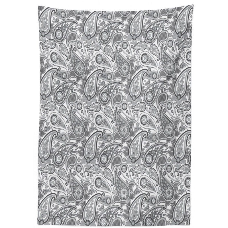 Paisley Dining Room Kitchen Tablecloth, 84" L x 60" W