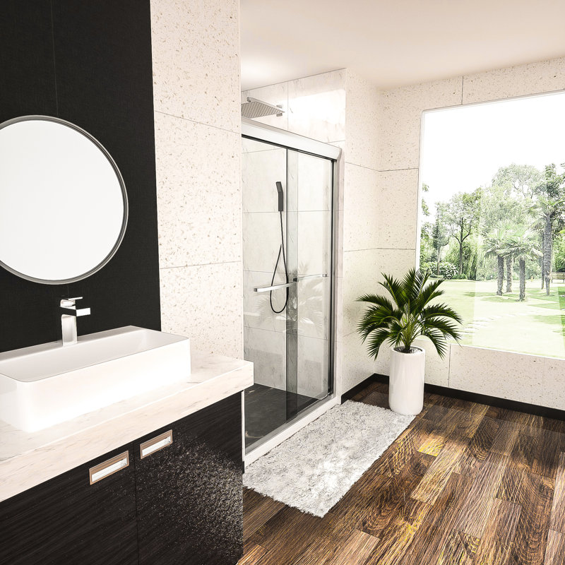Porte de douche semi-by-pass l 48 po x H 76 po Nano Layer
