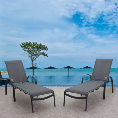Abbie-Lea Outdoor Rust-Resistant Metal Chaise Lounge