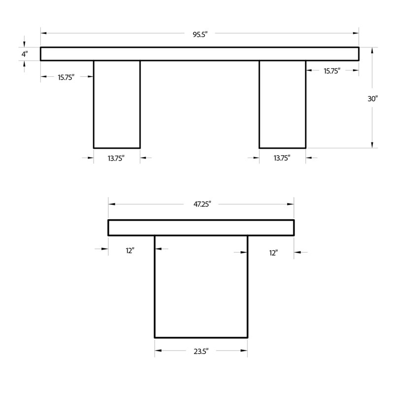 Mixx Elcor 82.75, Standard Table (30.5" Height), Ivory Terrazo, 95" L x 47" W
