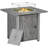 Braxden Square Stainless Steel Propane Smokeless Fire Pit Table with Hidden Fuel Tank