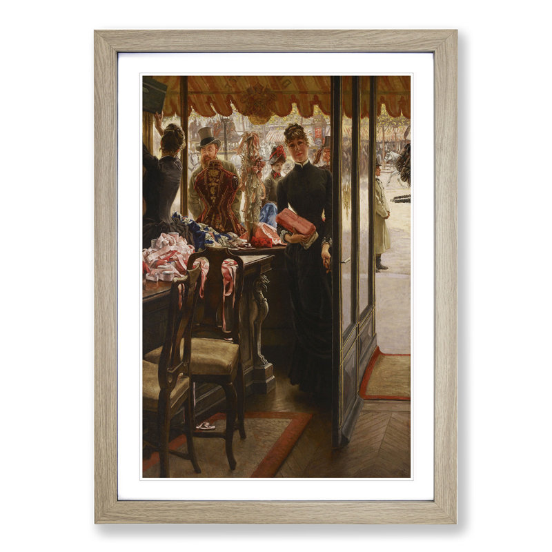 The Shop Girl by James Tissot - Picture Frame Painting, 36cm H x 27cm W x 2cm D, Oak Framed