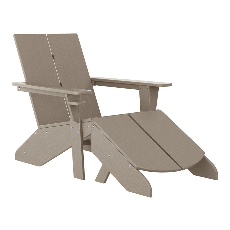 Chaise Adirondack moderne en poly avec repose-pieds, Tanné