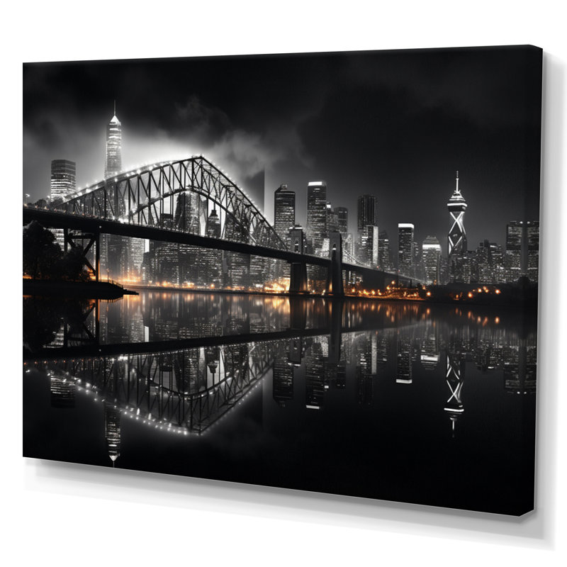 Canada Cityscape Noir II sur toile, H 30 po x l 40 po x P 1,5 po