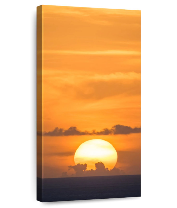 Coucher de soleil brillant des Antilles, H 48 po x l 24 po