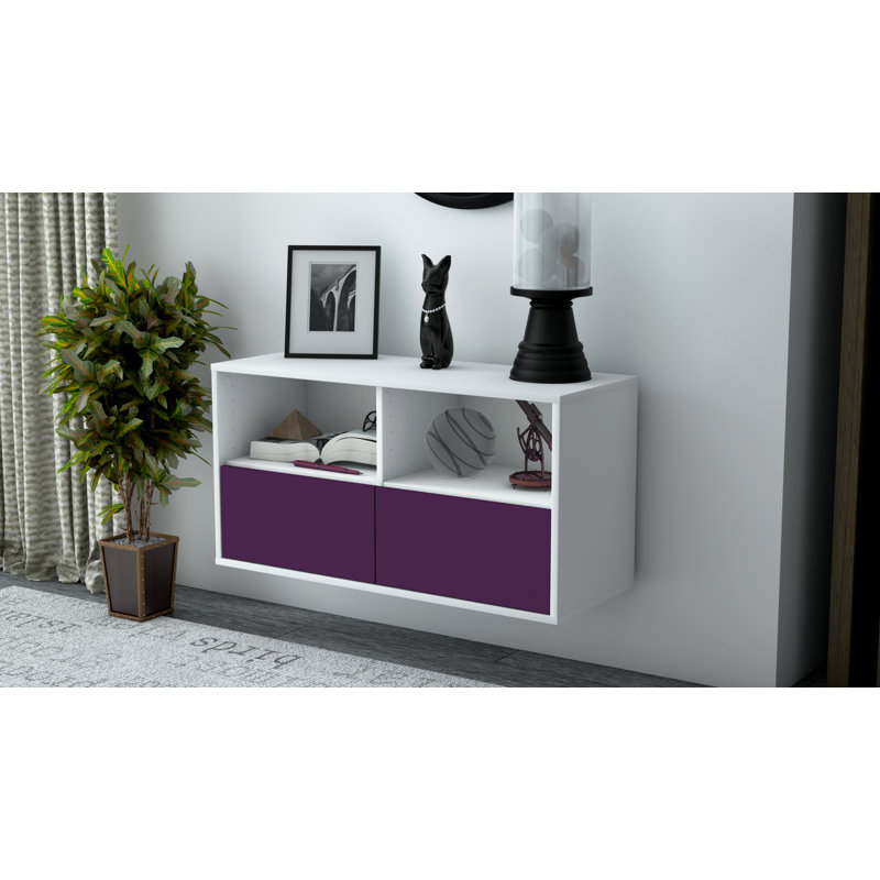 Strombury Unfinished Floating TV Stand, Purple