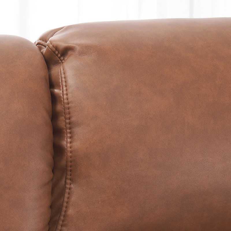 Saddle Faux Leather Swivel Recliner with Massage and Metal Base