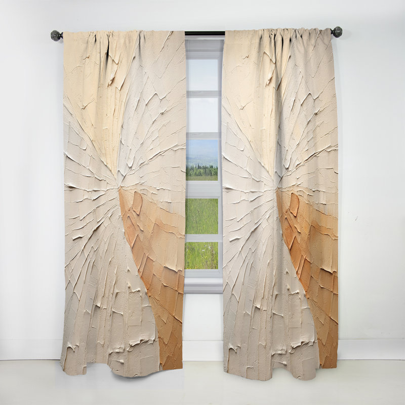 Kennebec Graceful Minimalism Beige muted art - Modern Velvet Curtain - Room Darkening - 1 panel, 52" W x 120" L