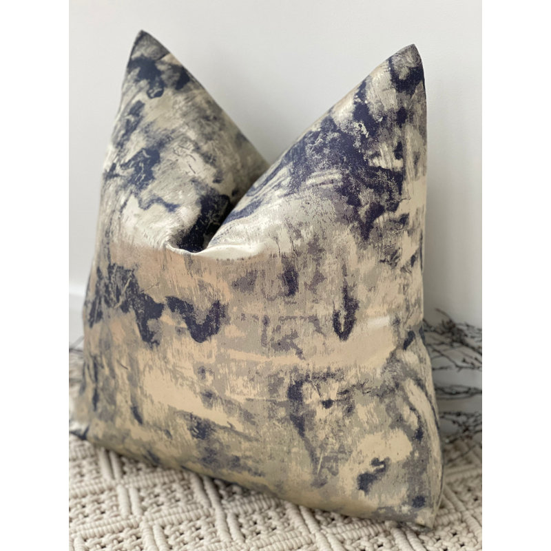 Abstract Square Cushion Cover, Navy