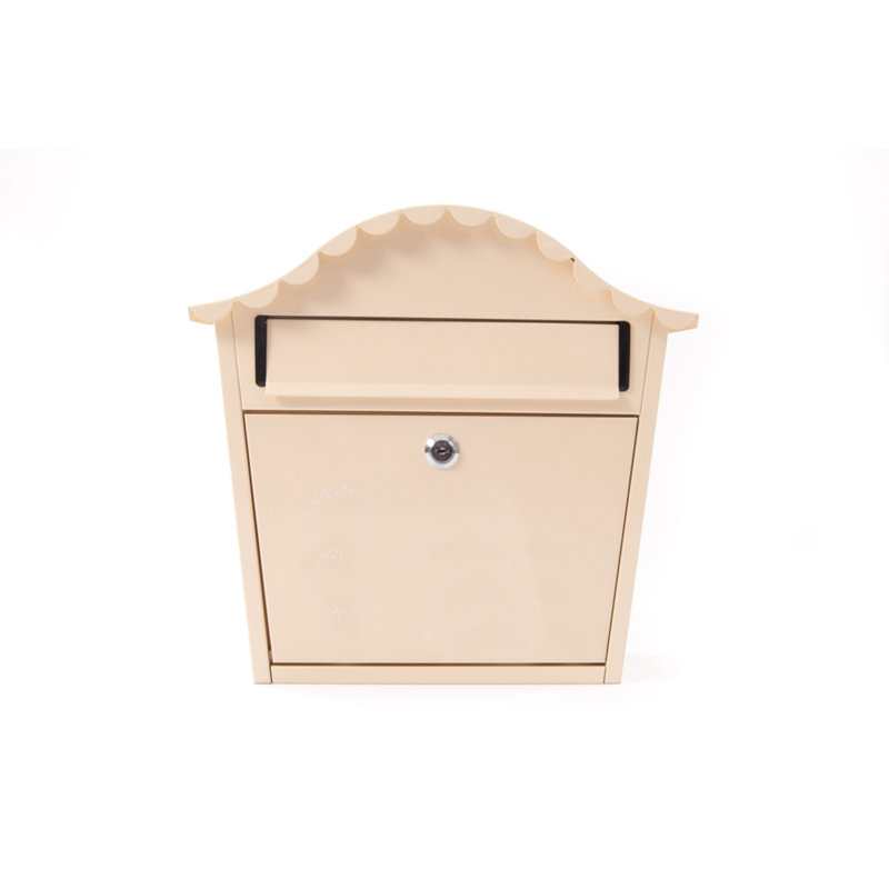Piersten Steel Wall Mounted Post Box, Buttermilk
