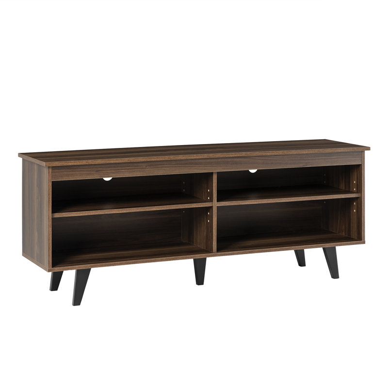 Schaeffer 58" Open Storage TV Stand for TVs up to 65", Dark Walnut