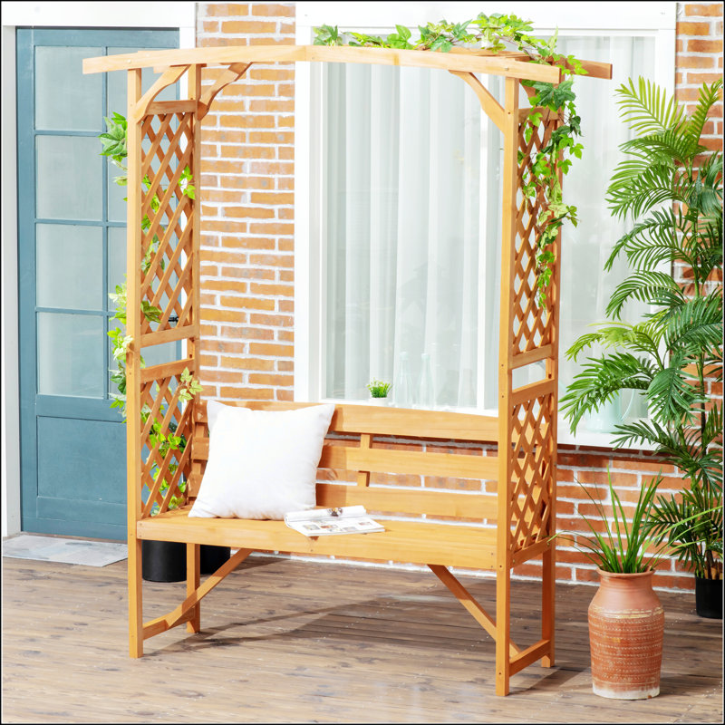 Banc de jardin pour patio avec tonnelle et pergola