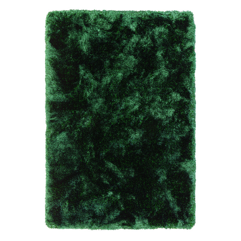 Plush Deep Pile Shaggy Emerald Rug, Rectangle 70 x 140cm