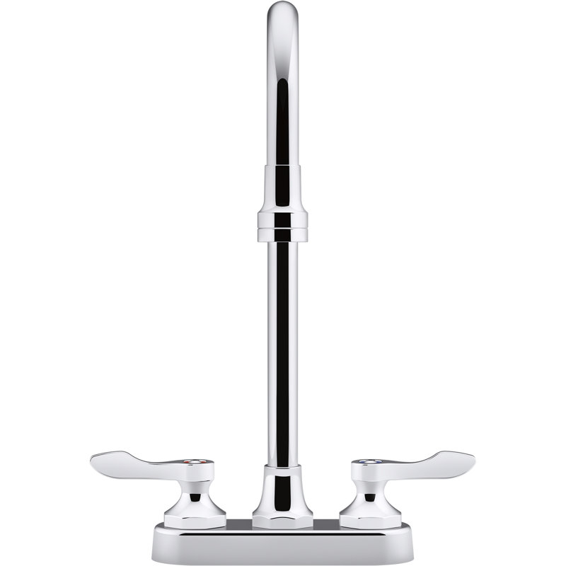 Triton Bowe 1.0 GPM Centerset Bathroom Sink Faucet with Aerated Flow, Gooseneck Spout and Lever Handles, Drain Not Included