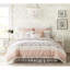Literie 9 pièces Blush Queen - coton aube avec textiles plissés et décoratifs