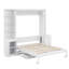 Grand lit escamotable avec bureau, tablettes de rangement et armoires-704929677