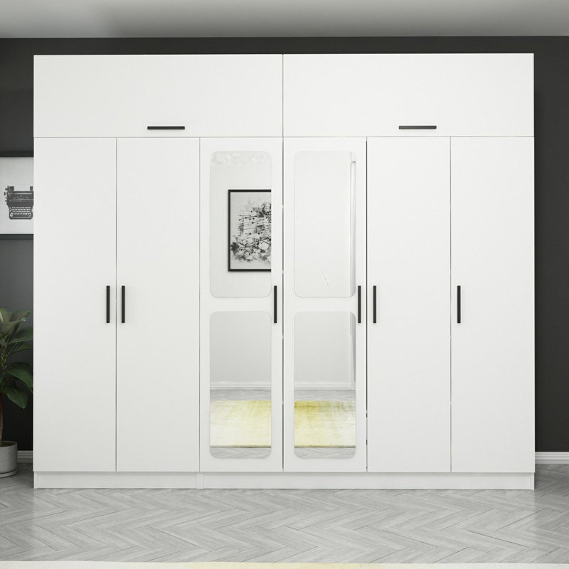 Elina Manufactured Wood Wardrobe, 255cm H x 315cm W x 52cm D