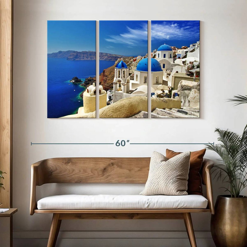 Kavia Santorini Cliffside Caldera, 32" H x 50" W