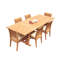 8 Seats 9 Pcs Grade-A Teak Wood Dining Set: 118" Double Extension Mas Rectangle Trestle Leg Table And 8 Lagos Armless Chairs #11LG2500-491092728-491092729
