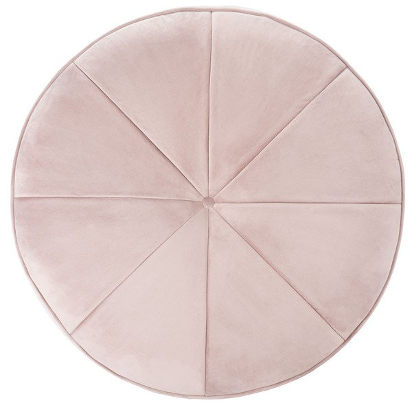 Keeney 28.3cm Wide Velvet Tufted Round Solid Colour Pouffe Ottoman, Blush